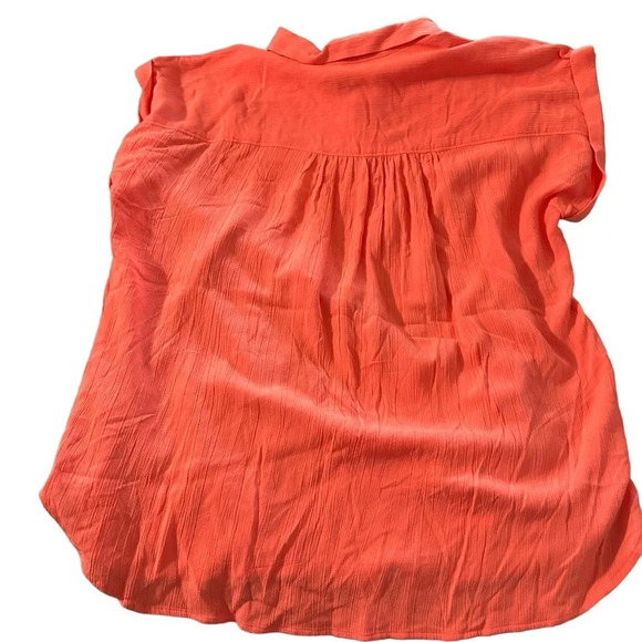 Loft women's large linen blend orange sleeveless blouse,pit to pit 25",length 28 - Picture 2 of 4